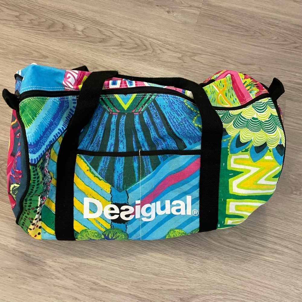 DESIGUAL Colorful Designer Travel Duffle Bag. - Picture 2 of 11